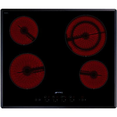 Smeg SE2641TC2 60cm Touch Control Ceramic Hob  with Angled Edge Glass in Black Ceramic